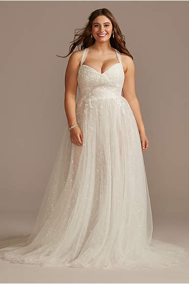 Convertible Strap Plus Size Bodysuit Wedding Dress